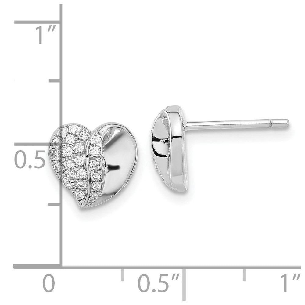 Sterlingsilber Brillant Glut Zirkonia Herz Ohrstecker