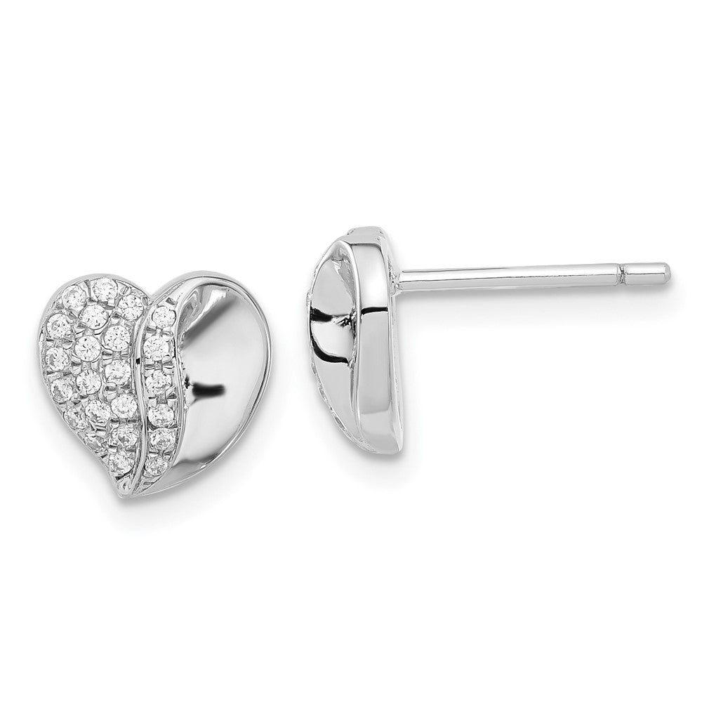 Sterlingsilber Brillant Glut Zirkonia Herz Ohrstecker