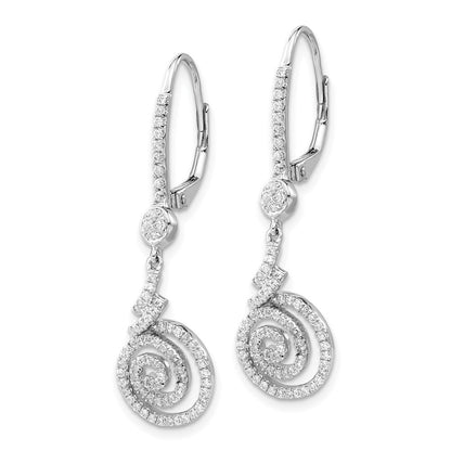 Sterlingsilber & Zirkonia Wirbel Brisur Ohrhänger