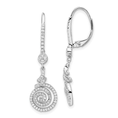 Sterlingsilber & Zirkonia Wirbel Brisur Ohrhänger