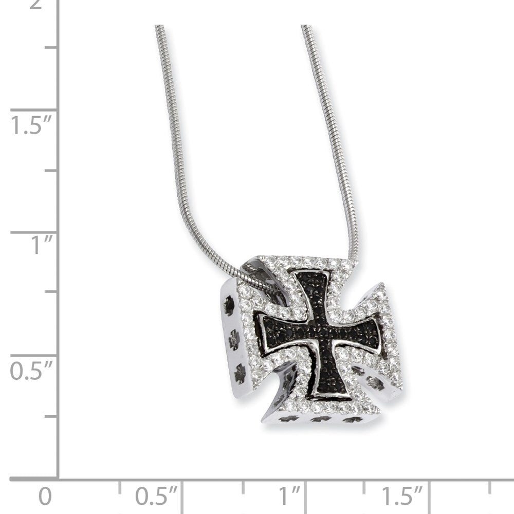Sterlingsilber & Zirkonia Crosses Halskette