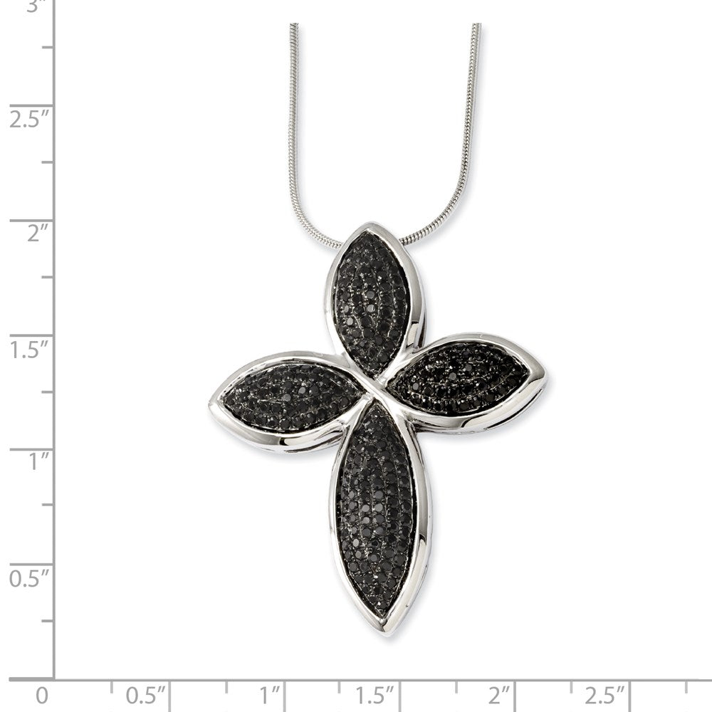 Sterlingsilber & Zirkonia Kreuz Halskette