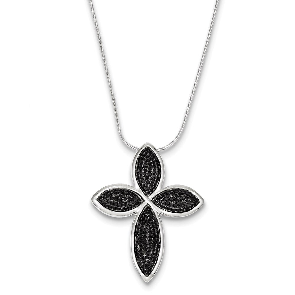 Sterlingsilber & Zirkonia Kreuz Halskette