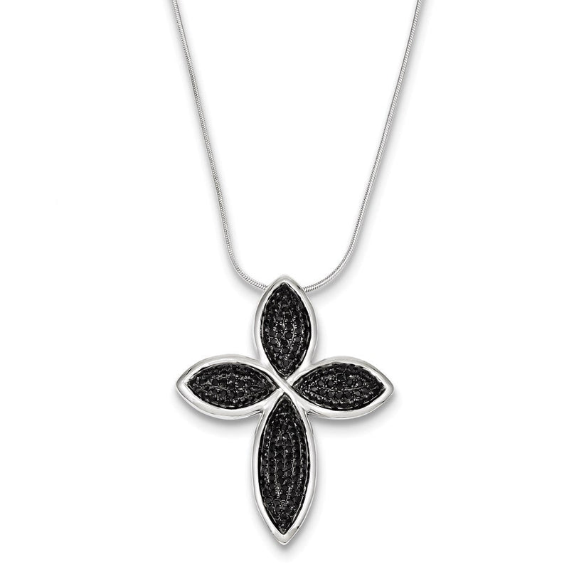 Sterlingsilber & Zirkonia Kreuz Halskette