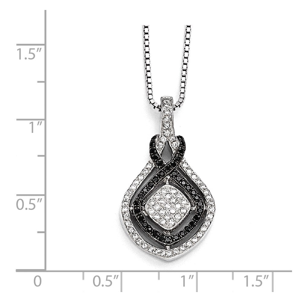 Sterlingsilber Ss Rhodiniert Zirkonia True Feuer Halskette