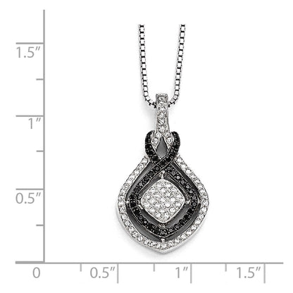 Sterlingsilber Ss Rhodiniert Zirkonia True Feuer Halskette