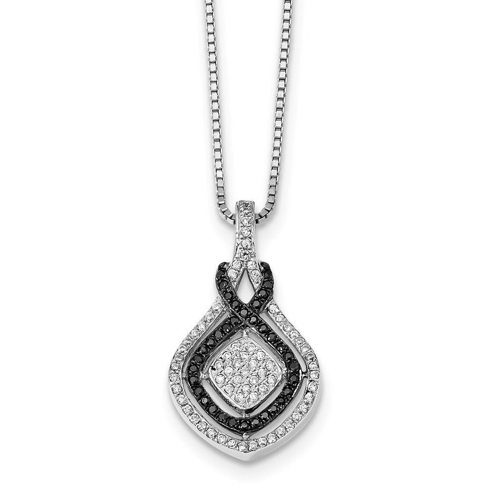 Sterlingsilber Ss Rhodiniert Zirkonia True Feuer Halskette
