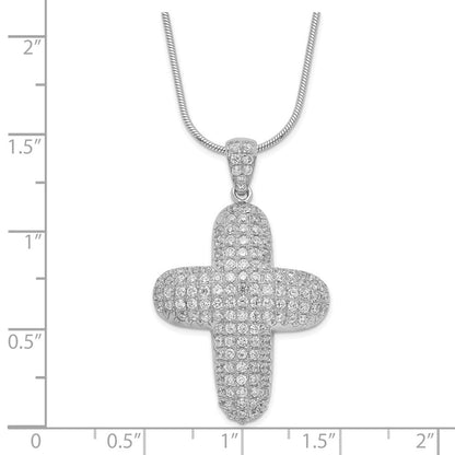Sterlingsilber & Zirkonia Kreuz mit 2 Zoll Verlängerung Halskette