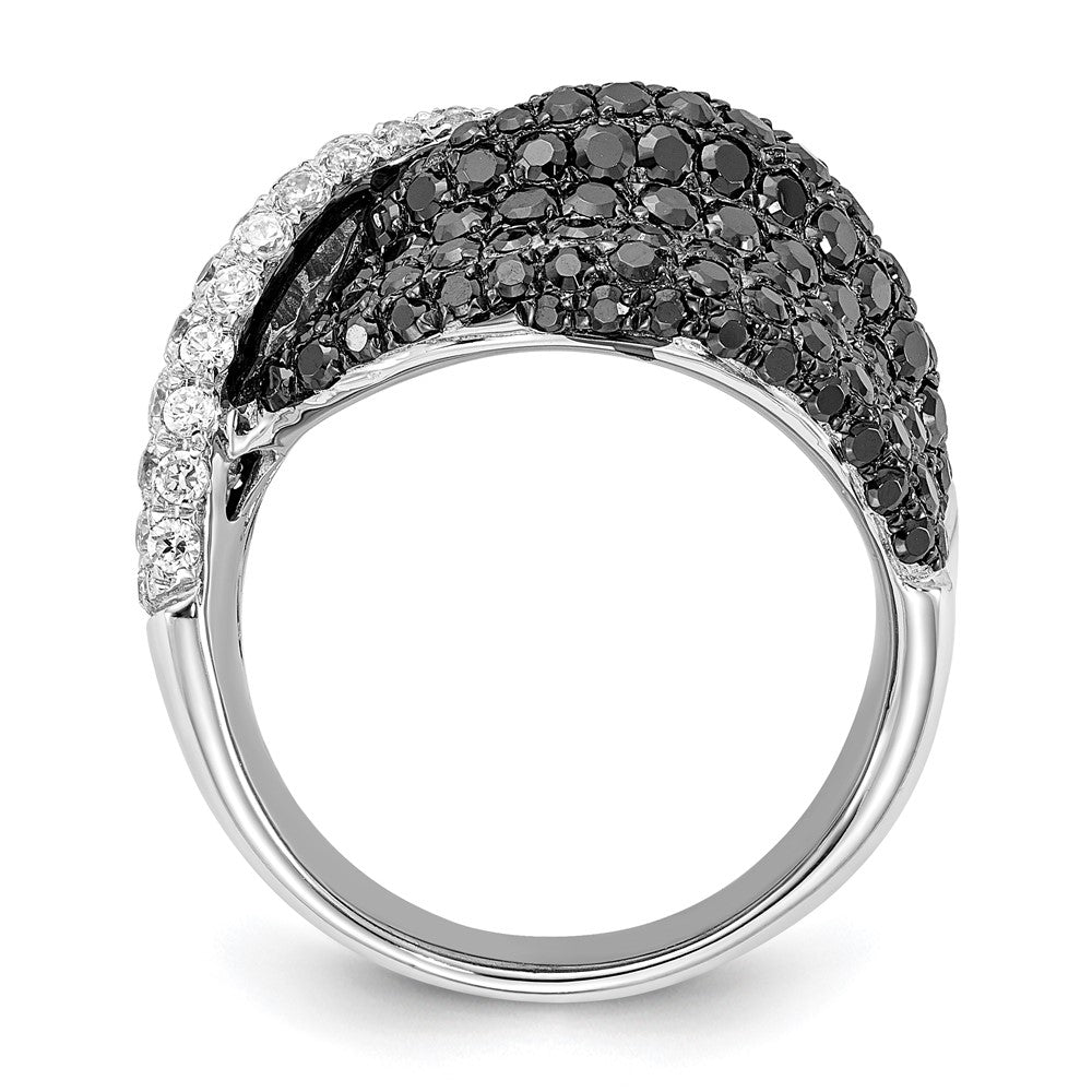 Sterlingsilber Schwarz & Klar Zirkonia Ring