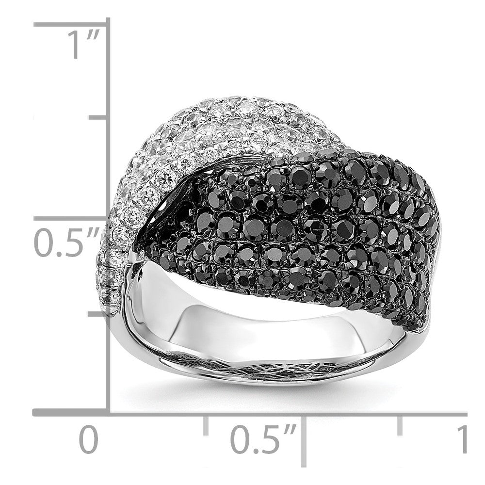 Sterlingsilber Schwarz & Klar Zirkonia Ring