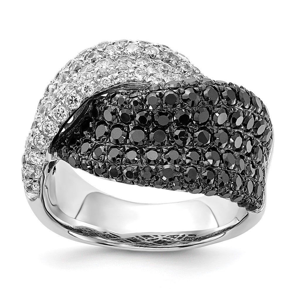 Sterlingsilber Schwarz & Klar Zirkonia Ring