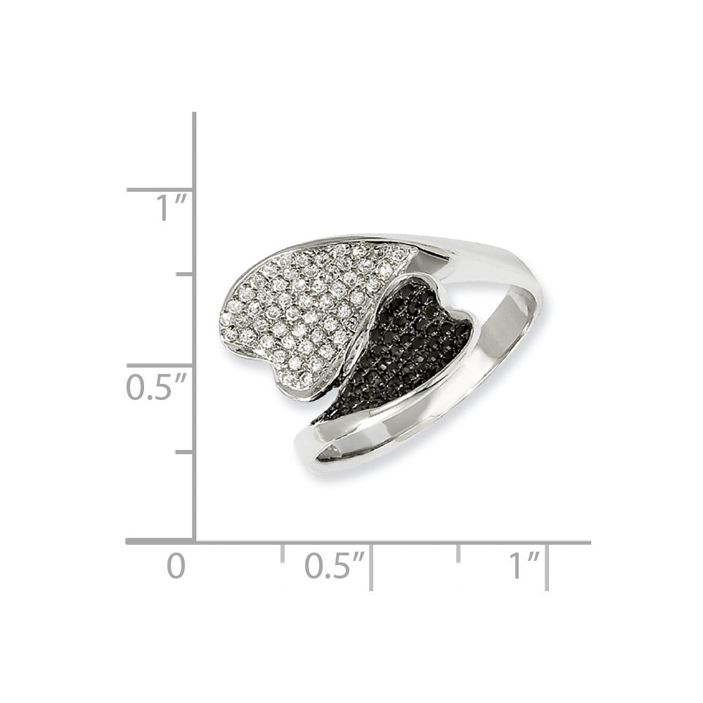 Sterlingsilber & Zirkonia Brillant Glut Herzen Ring