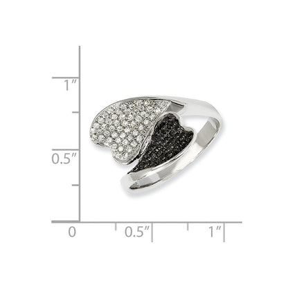 Sterlingsilber & Zirkonia Brillant Glut Herzen Ring