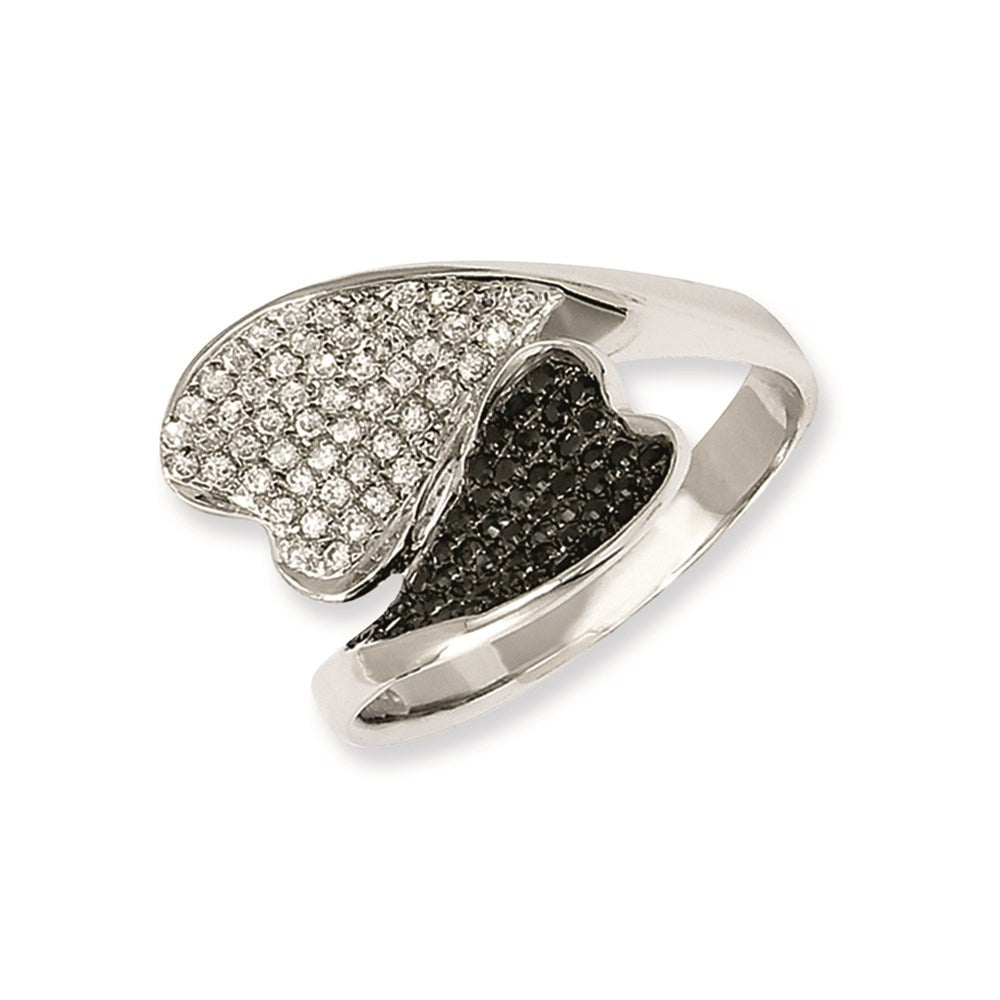 Sterlingsilber & Zirkonia Brillant Glut Herzen Ring