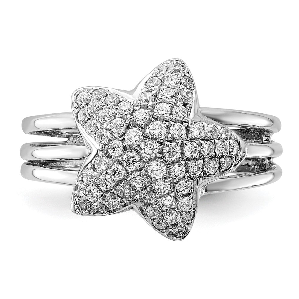 Sterlingsilber & Zirkonia Stern Ring
