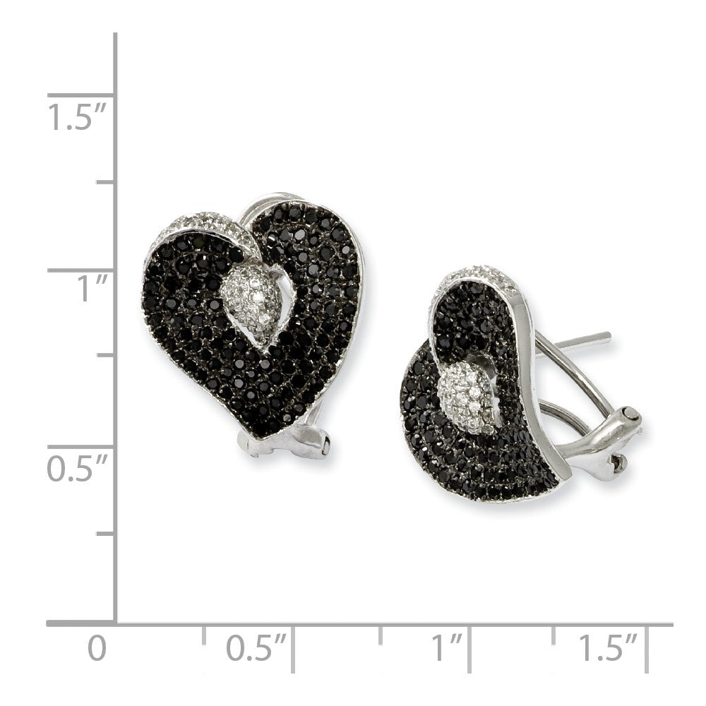 Sterlingsilber & Zirkonia Brillant Glut Herz Ohrstecker