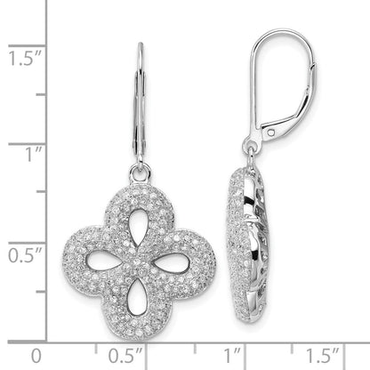 Sterlingsilber & Zirkonia Brillant Glut Ohrhänger mit Brisur