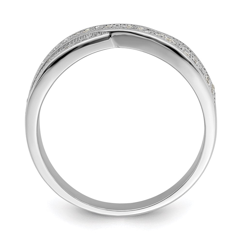 Sterlingsilber Brillant Glut Rhodiniert 72 Stein Kreuz Mikro Pavé Zirkonia Ring