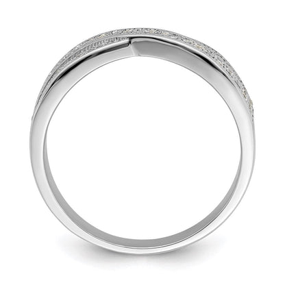 Sterlingsilber Brillant Glut Rhodiniert 72 Stein Kreuz Mikro Pavé Zirkonia Ring