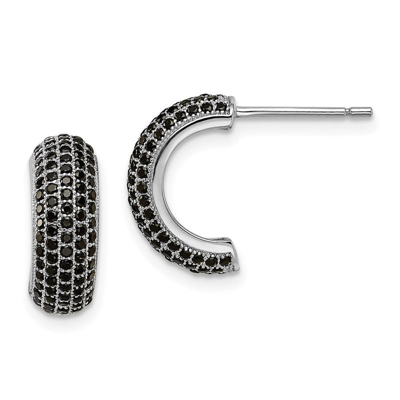 Sterlingsilber Brillant Glut Rhodiniert 198 Stein Schwarz Mikro Pavé Zirkonia J Creole Ohrstecker