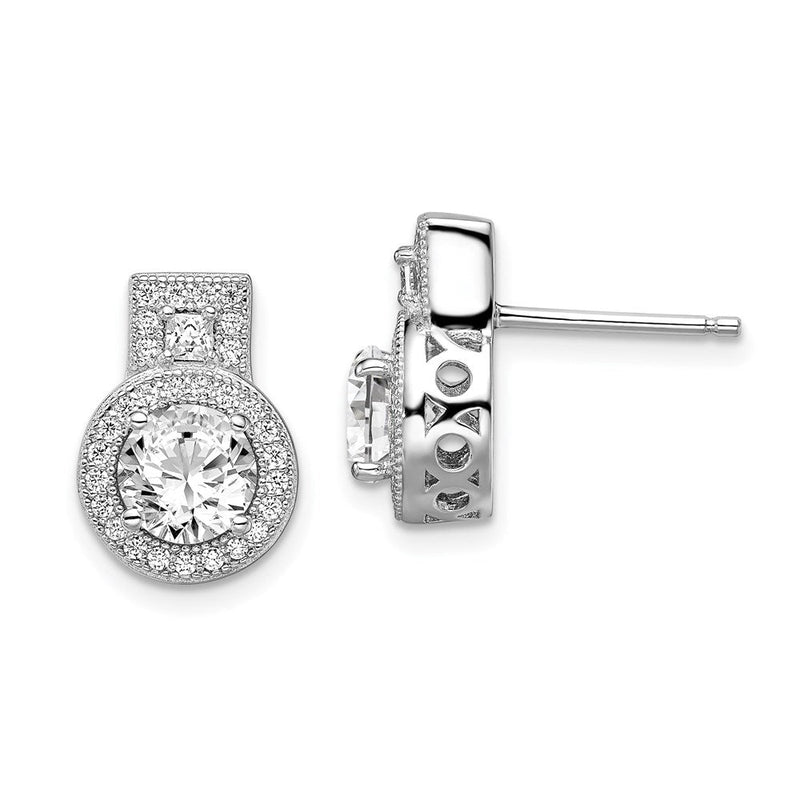 Sterlingsilber Brillant Glut Rhodiniert 62 Stein Mikro Pavé Heiligenschein Zirkonia Ohrringe