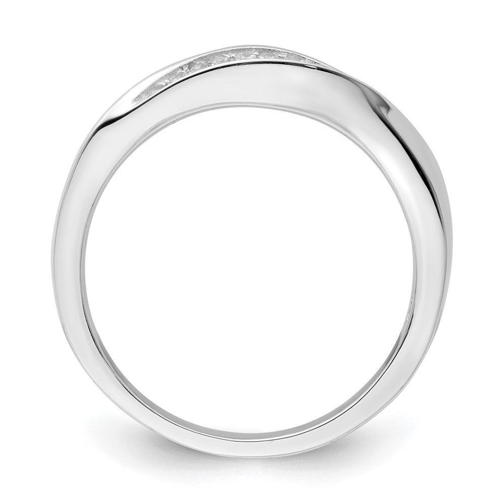 Sterlingsilber & Zirkonia Brillant Glut Gedreht Ring (size 6 Nur)