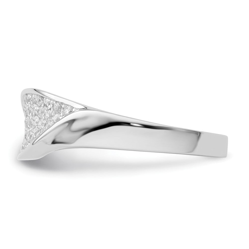 Sterlingsilber & Zirkonia Brillant Glut Gedreht Ring (size 6 Nur)