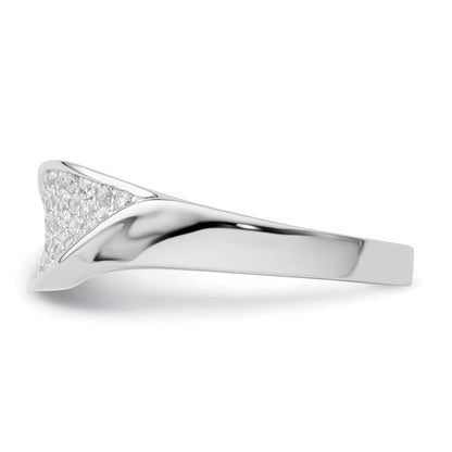 Sterlingsilber & Zirkonia Brillant Glut Gedreht Ring (size 6 Nur)