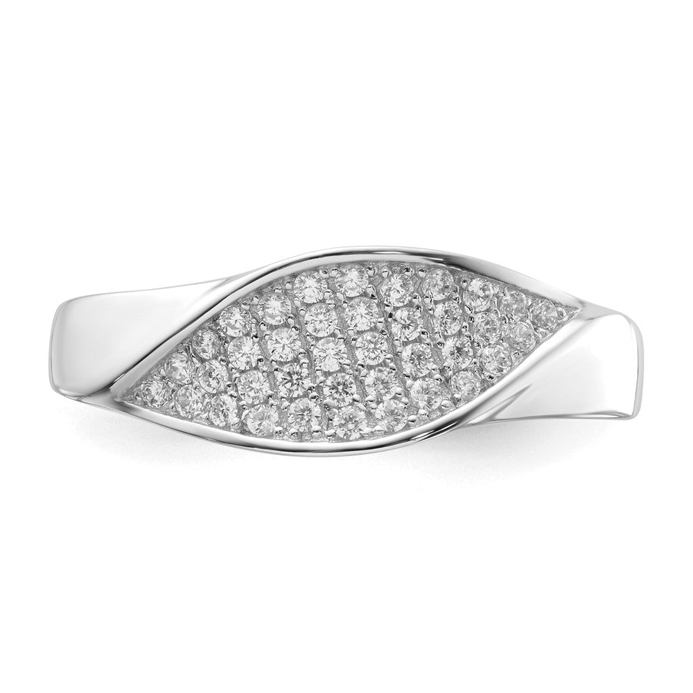 Sterlingsilber & Zirkonia Brillant Glut Gedreht Ring (size 6 Nur)