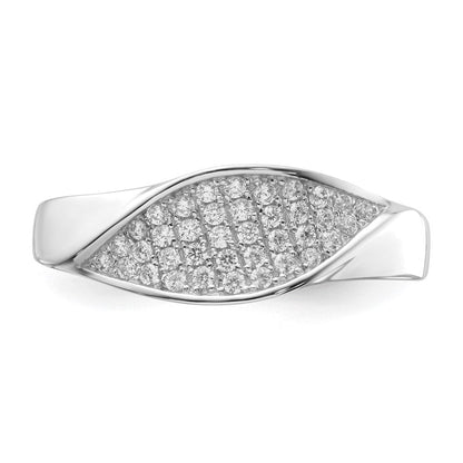 Sterlingsilber & Zirkonia Brillant Glut Gedreht Ring (size 6 Nur)