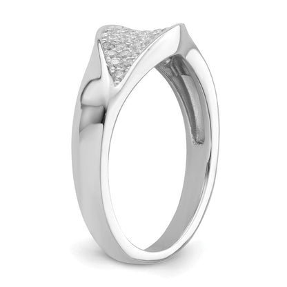 Sterlingsilber & Zirkonia Brillant Glut Gedreht Ring (size 6 Nur)