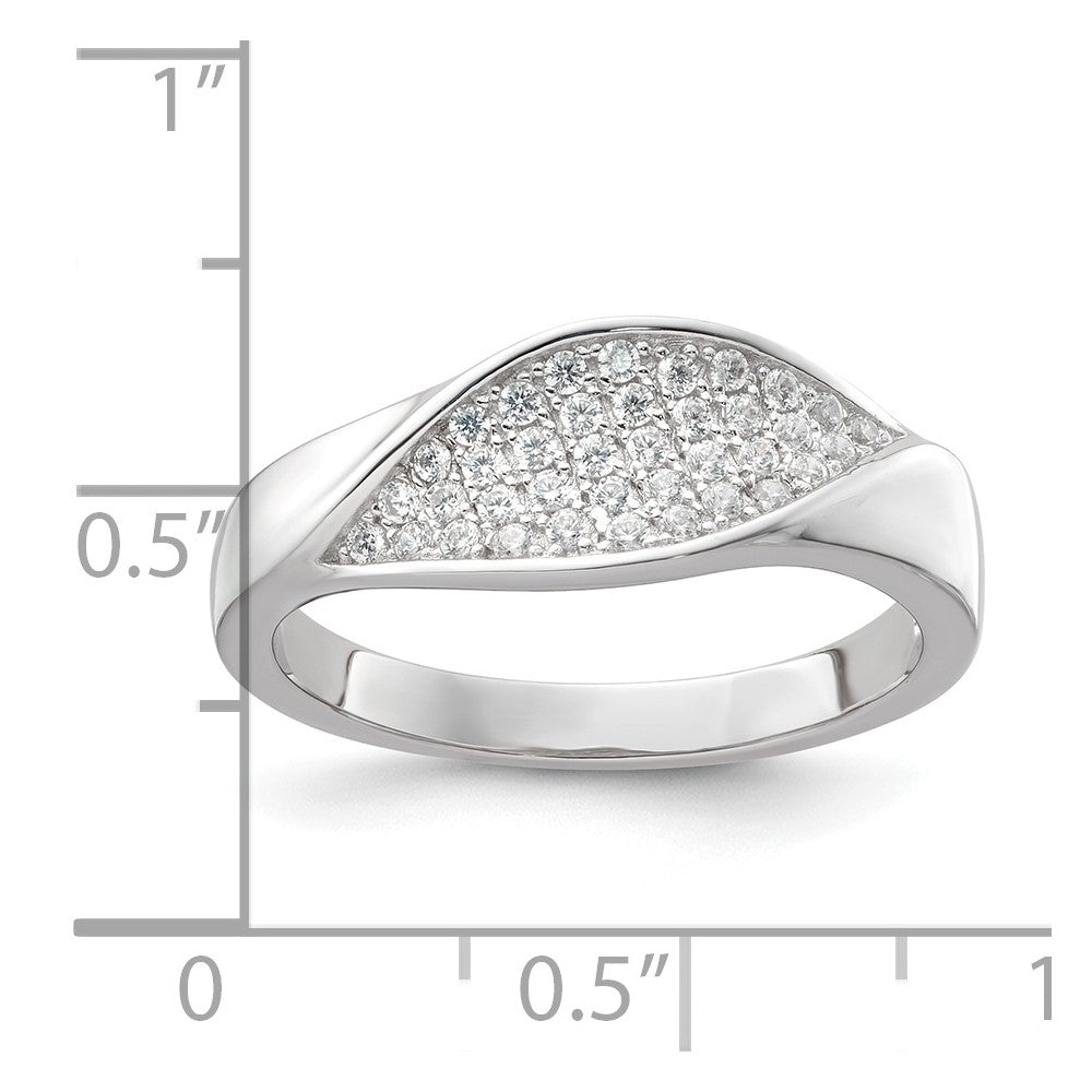 Sterlingsilber & Zirkonia Brillant Glut Gedreht Ring (size 6 Nur)
