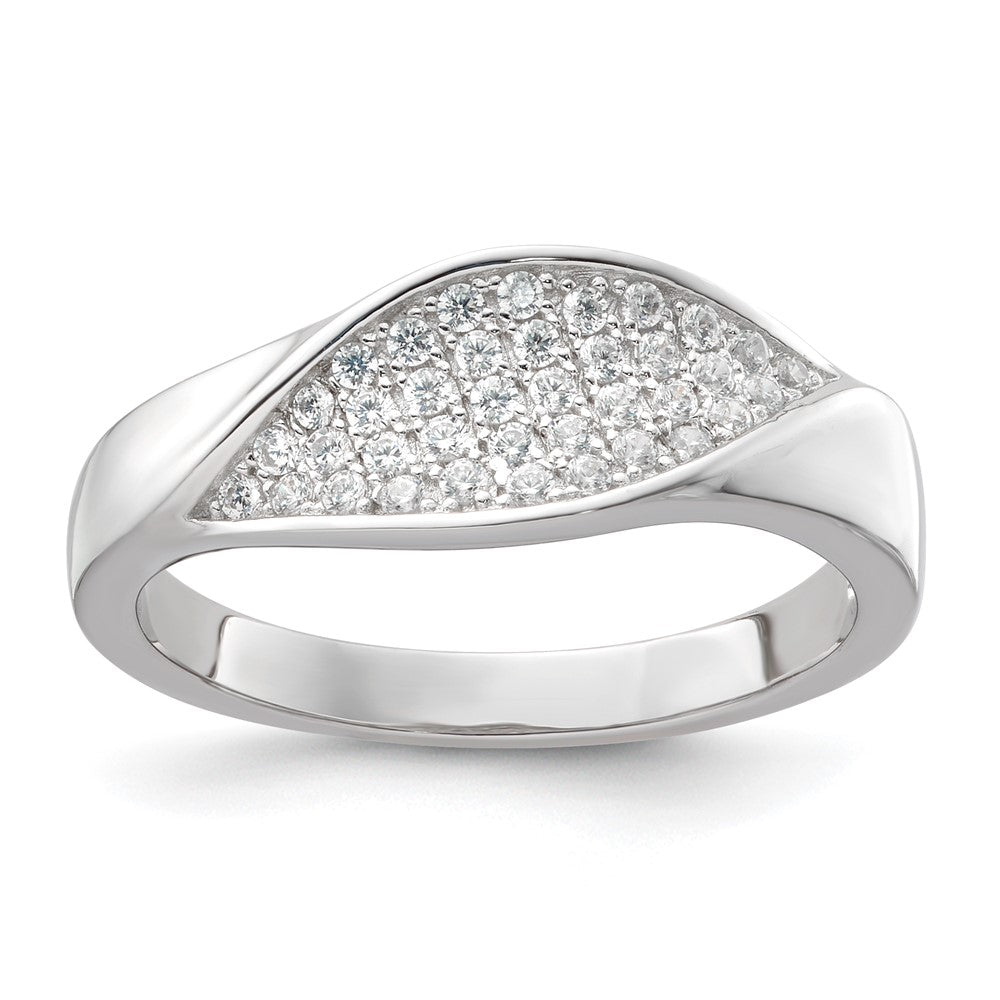 Sterlingsilber & Zirkonia Brillant Glut Gedreht Ring (size 6 Nur)