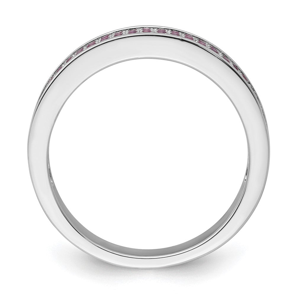 Sterlingsilber & Rosa Zirkonia Brillant Glut Ring (size 7 Nur)