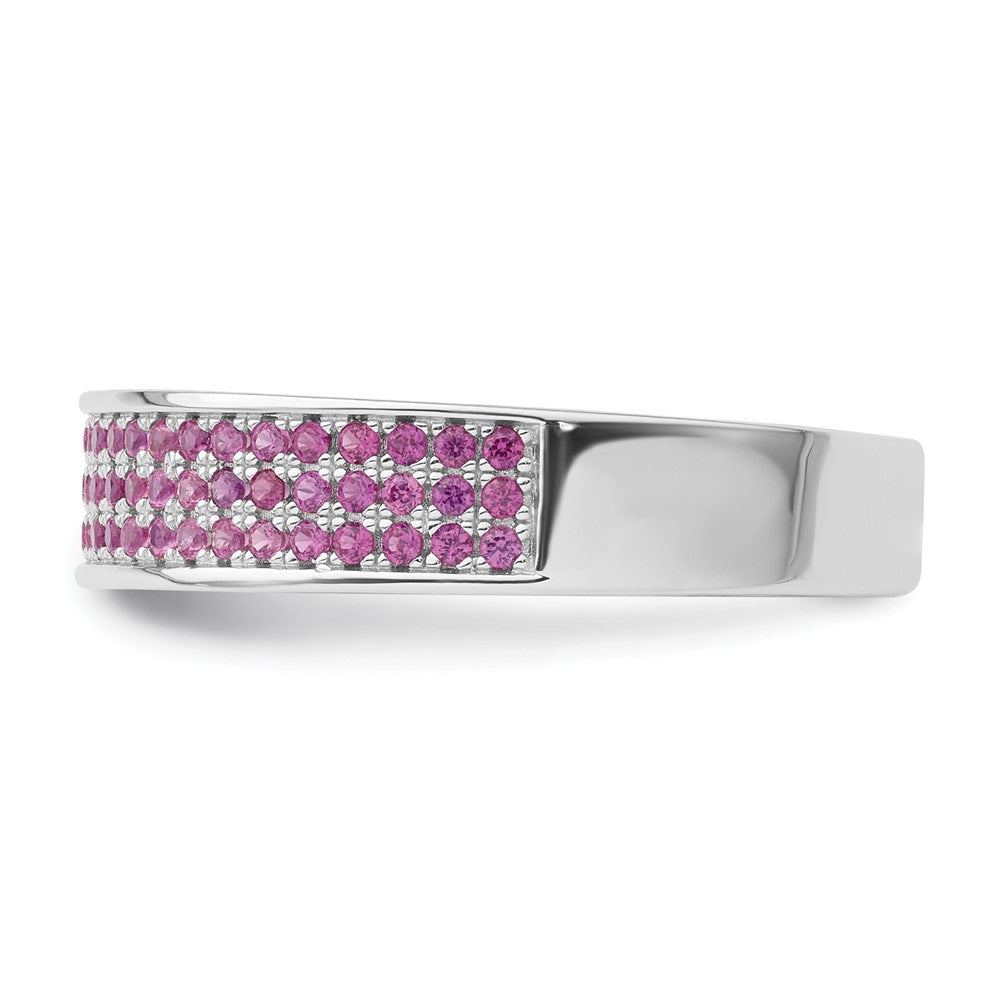 Sterlingsilber & Rosa Zirkonia Brillant Glut Ring (size 7 Nur)