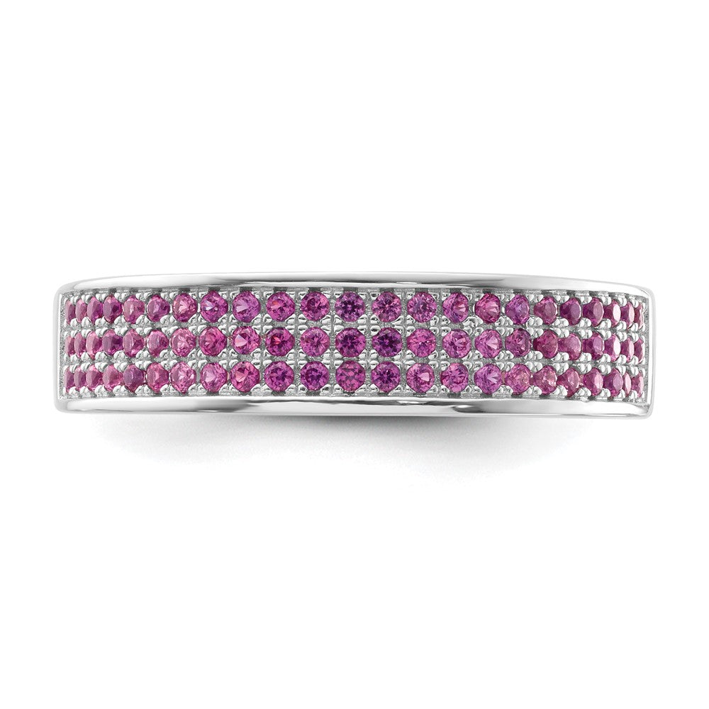 Sterlingsilber & Rosa Zirkonia Brillant Glut Ring (size 7 Nur)