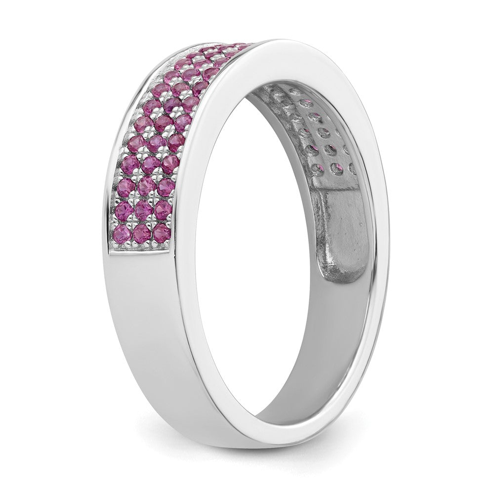 Sterlingsilber & Rosa Zirkonia Brillant Glut Ring (size 7 Nur)