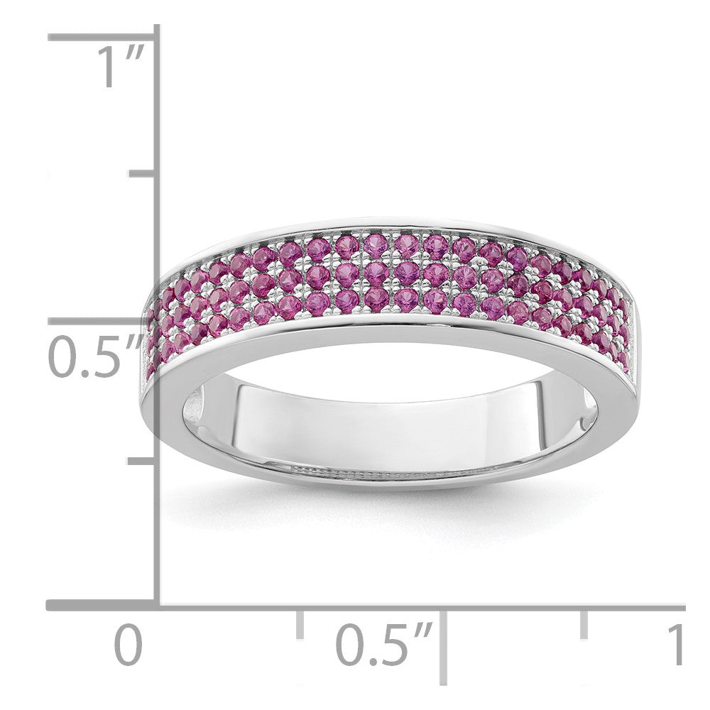 Sterlingsilber & Rosa Zirkonia Brillant Glut Ring (size 7 Nur)
