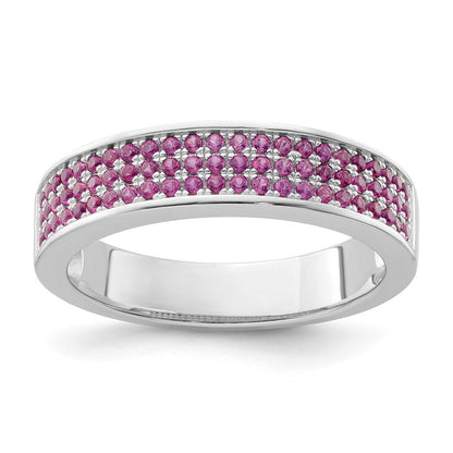 Sterlingsilber & Rosa Zirkonia Brillant Glut Ring (size 7 Nur)