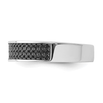 Sterlingsilber True Feuer Schwarz Zirkonia Ring (size 6 Nur)