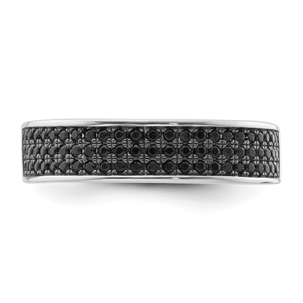 Sterlingsilber True Feuer Schwarz Zirkonia Ring (size 6 Nur)