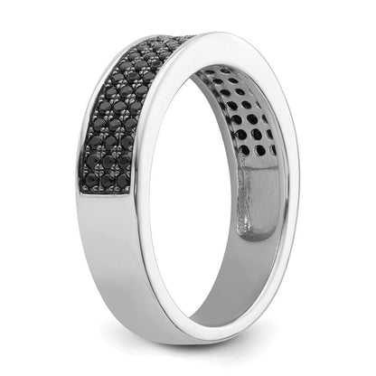Sterlingsilber True Feuer Schwarz Zirkonia Ring (size 6 Nur)