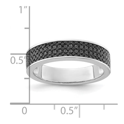 Sterlingsilber True Feuer Schwarz Zirkonia Ring (size 6 Nur)