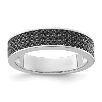 Sterlingsilber True Feuer Schwarz Zirkonia Ring (size 6 Nur)