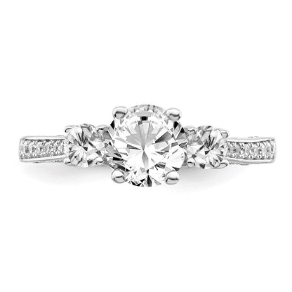 Sterlingsilber Brillant Glut Rhodiniert 45 Stein Mikro Pavé‚äö Zirkonia Ring