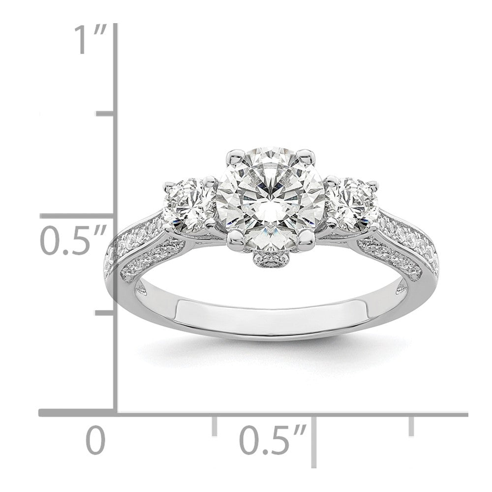 Sterlingsilber Brillant Glut Rhodiniert 45 Stein Mikro Pavé‚äö Zirkonia Ring