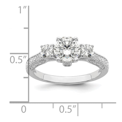 Sterlingsilber Brillant Glut Rhodiniert 45 Stein Mikro Pavé‚äö Zirkonia Ring