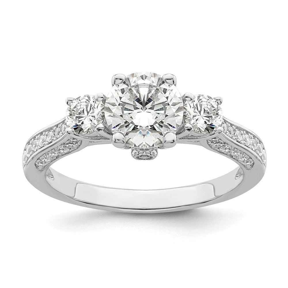 Sterlingsilber Brillant Glut Rhodiniert 45 Stein Mikro Pavé‚äö Zirkonia Ring