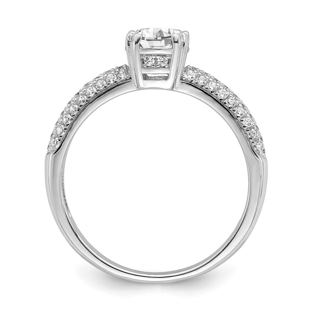 Sterlingsilber Brillant Glut Rhodiniert 65 Stein Mikro Pavé‚äö Zirkonia Ring