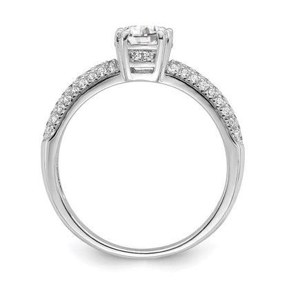 Sterlingsilber Brillant Glut Rhodiniert 65 Stein Mikro Pavé‚äö Zirkonia Ring